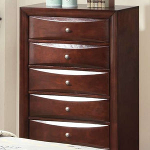 32" Espresso Solid Wood Five Drawer Standard Chest