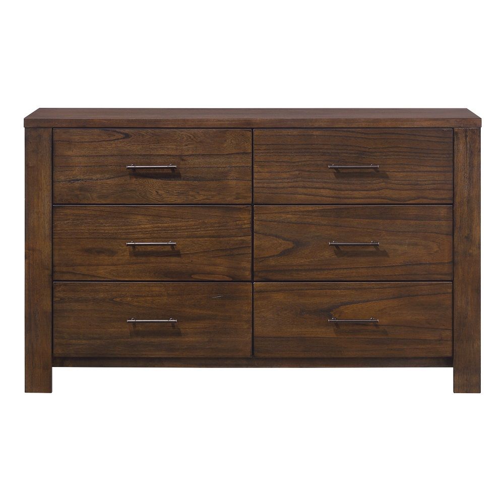 59" X 16" X 36" Oak Metal Dresser