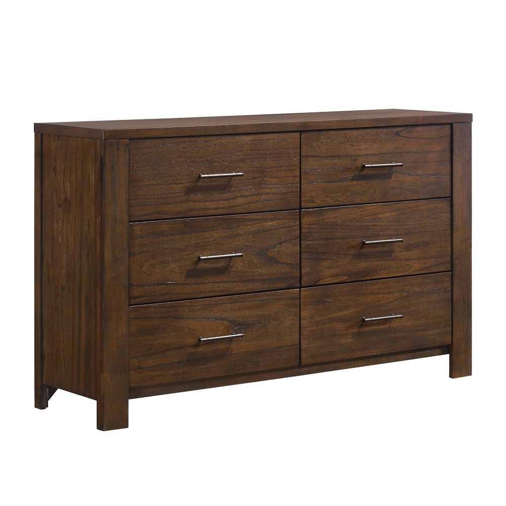 59" X 16" X 36" Oak Metal Dresser