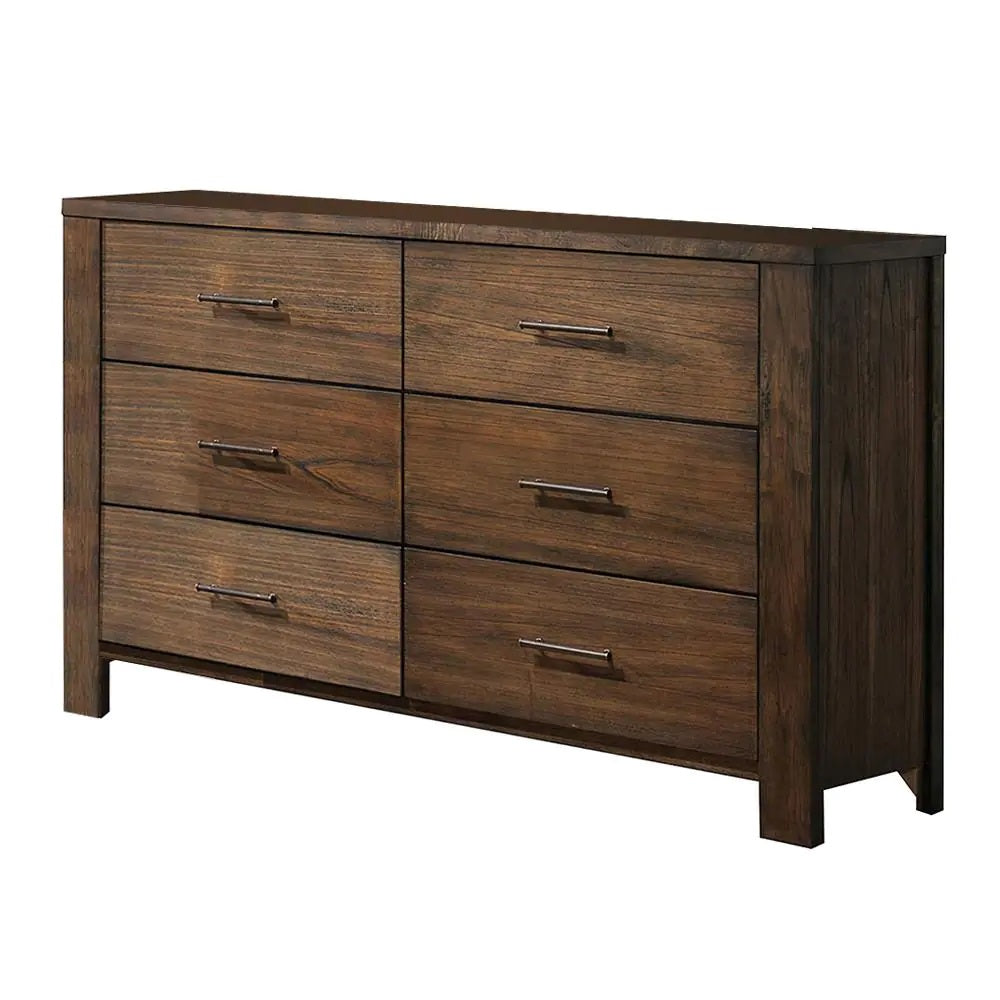 59" X 16" X 36" Oak Metal Dresser