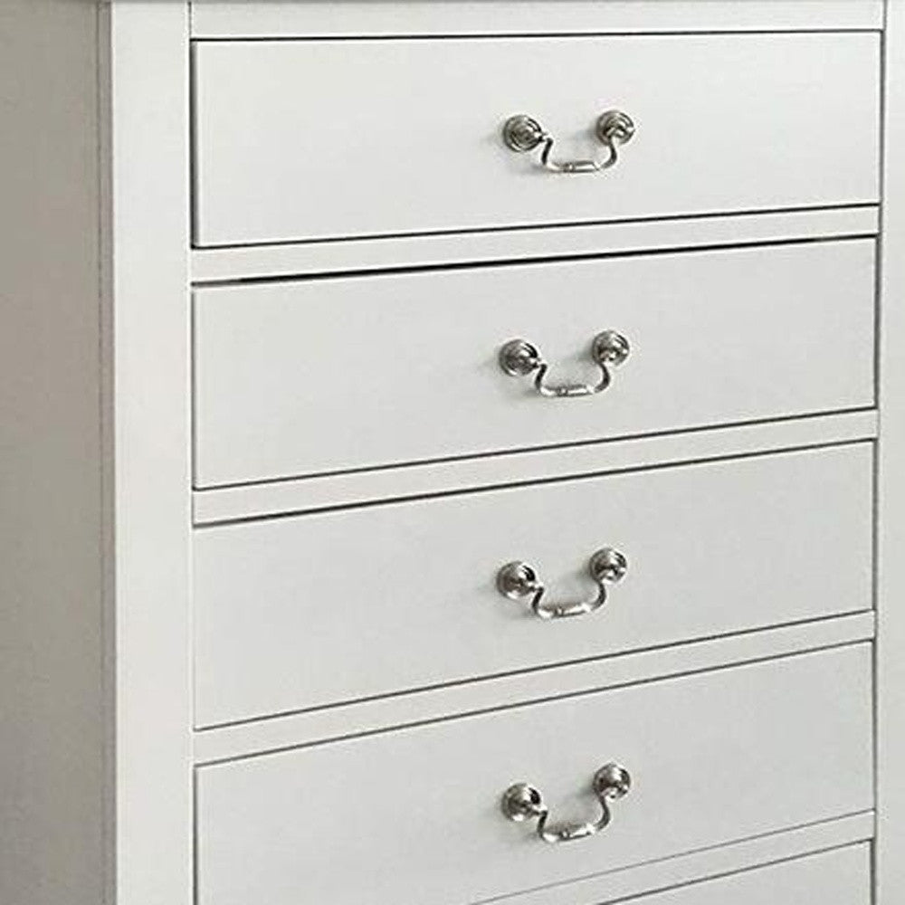 32" White Manufactured Wood Five Drawer Standard Chest