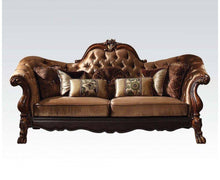 Golden Brown Velvet Loveseat W5 Pillows 73