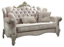 Ivory Velvet Loveseat W3 Pillows 69