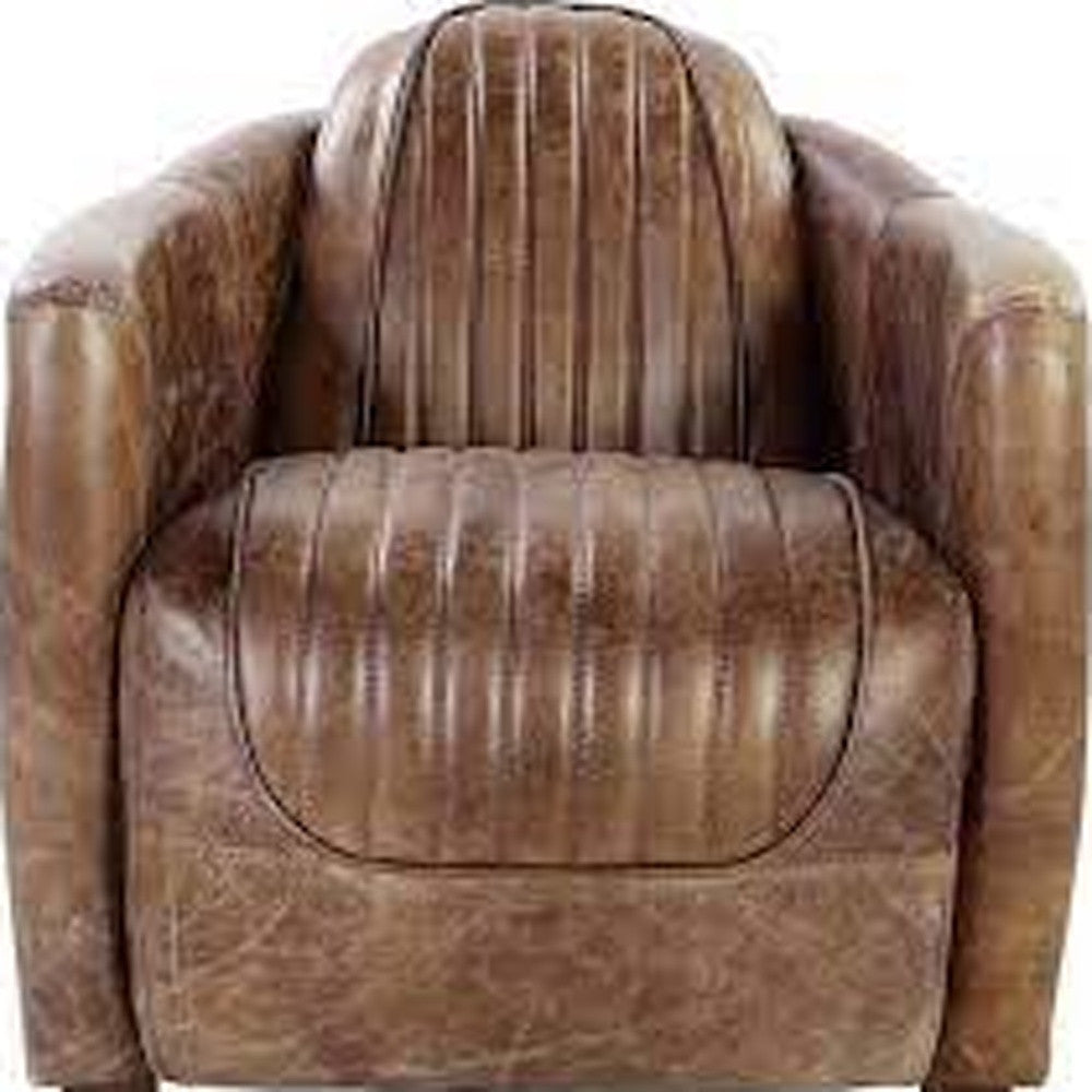 29" X 37" X 31" Retro Brown Leather Chair