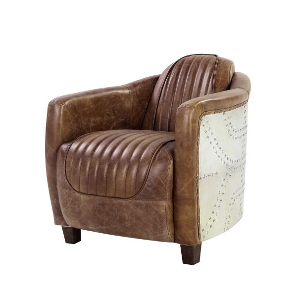 29" X 37" X 31" Retro Brown Leather Chair