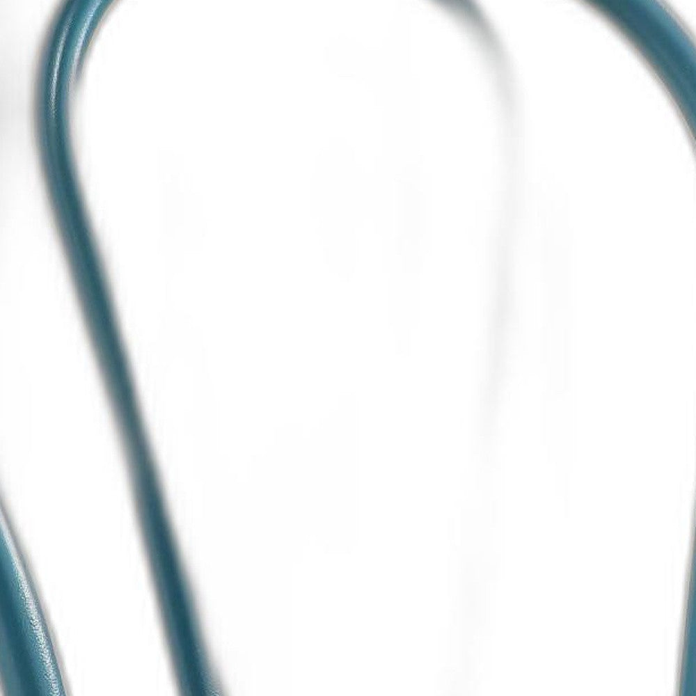 Juego de 2 sillas de comedor estilo restaurante con respaldo arqueado en verde azulado y topo