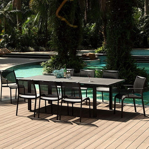 Set Of 2 Gray Stackable Aluminum Sling Armless Chairs