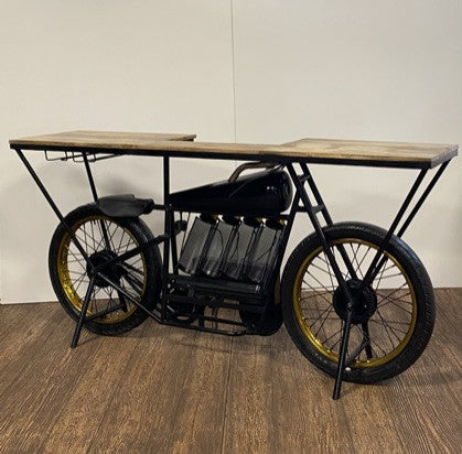 Black Motorcycle Wine Bar - 17" x 71" x 35"