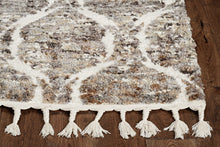 2' X 7' 灰色或沙色波浪線流蘇地毯