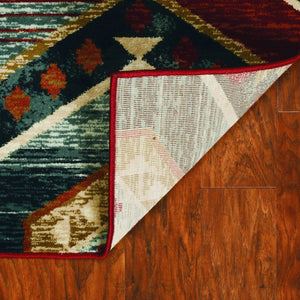 7' Round Multicolor Geometric Diamond Indoor Area Rug