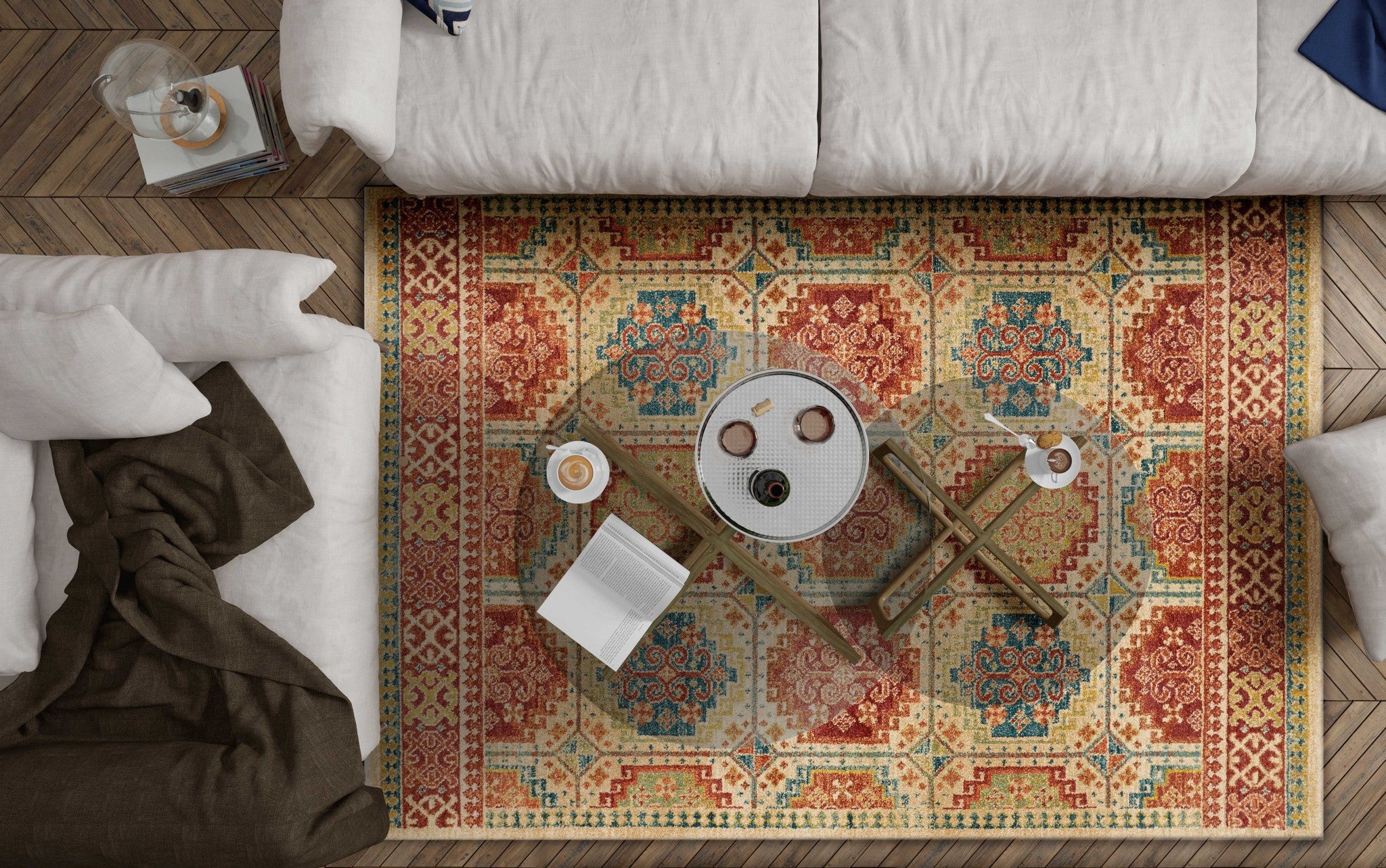 63" X 91" Sand Polypropylene Rug