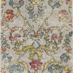 63" X 91" Grey Polypropylene Rug