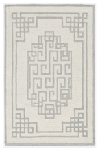2' X 4' Ivory  Grey Wool Area Rug