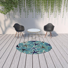 3' X 5' Blue Sand Dollar Indoor Outdoor Area Rug