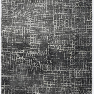 2' X 7' Grey Abstract Lines Runner Rug