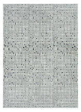 7' Grey Machine Woven Abstract Lines Indoor Runner Rug
