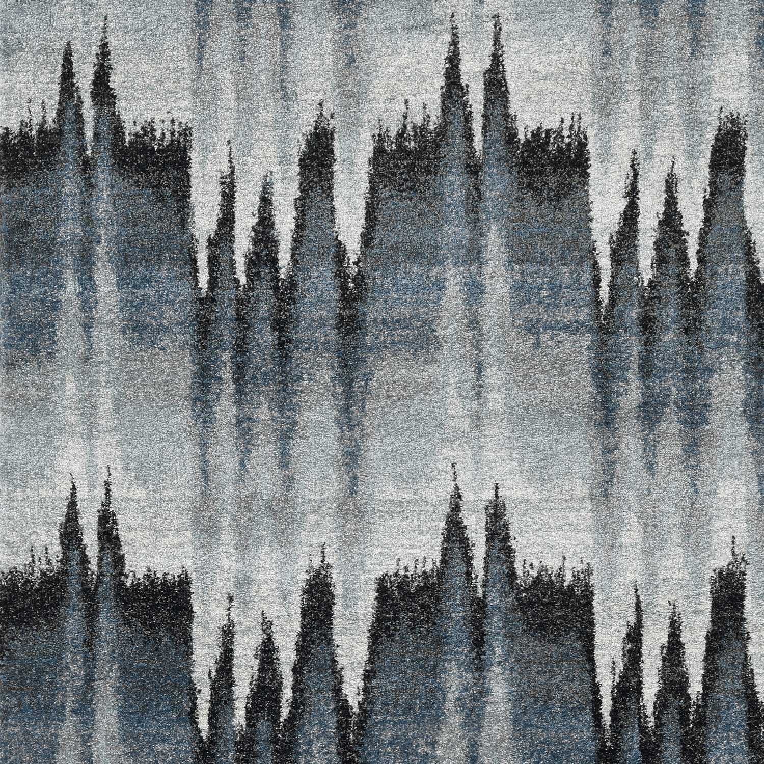 3'X5' Blue Ivory Machine Woven Abstract Pulse Area Rug