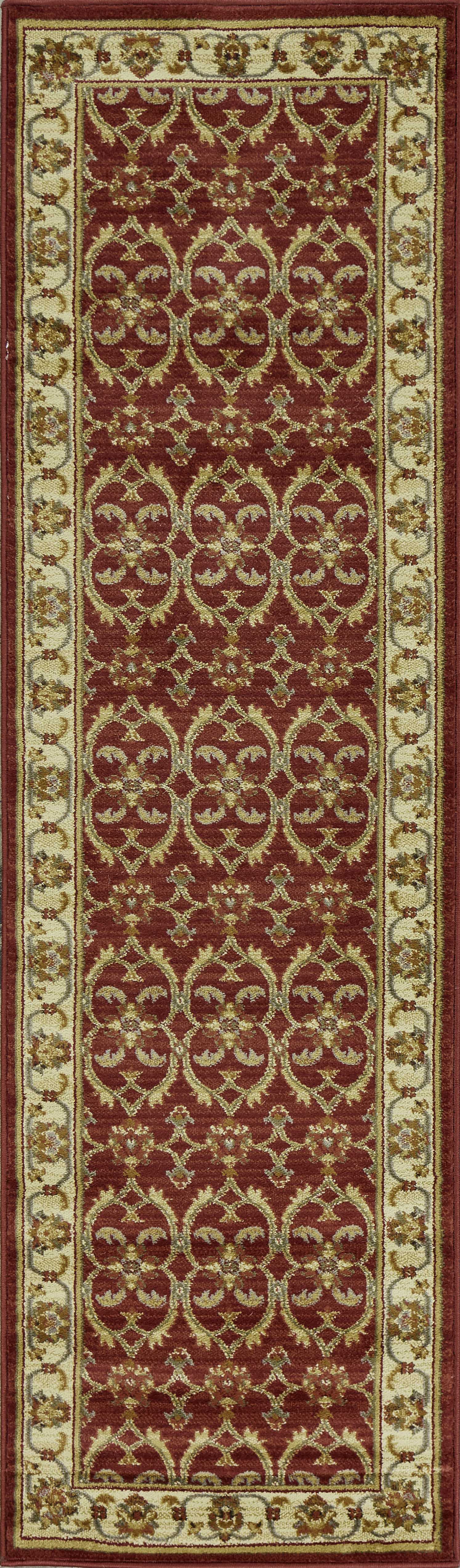 63" X 91" Red Or  Ivory  Polypropylene Rug