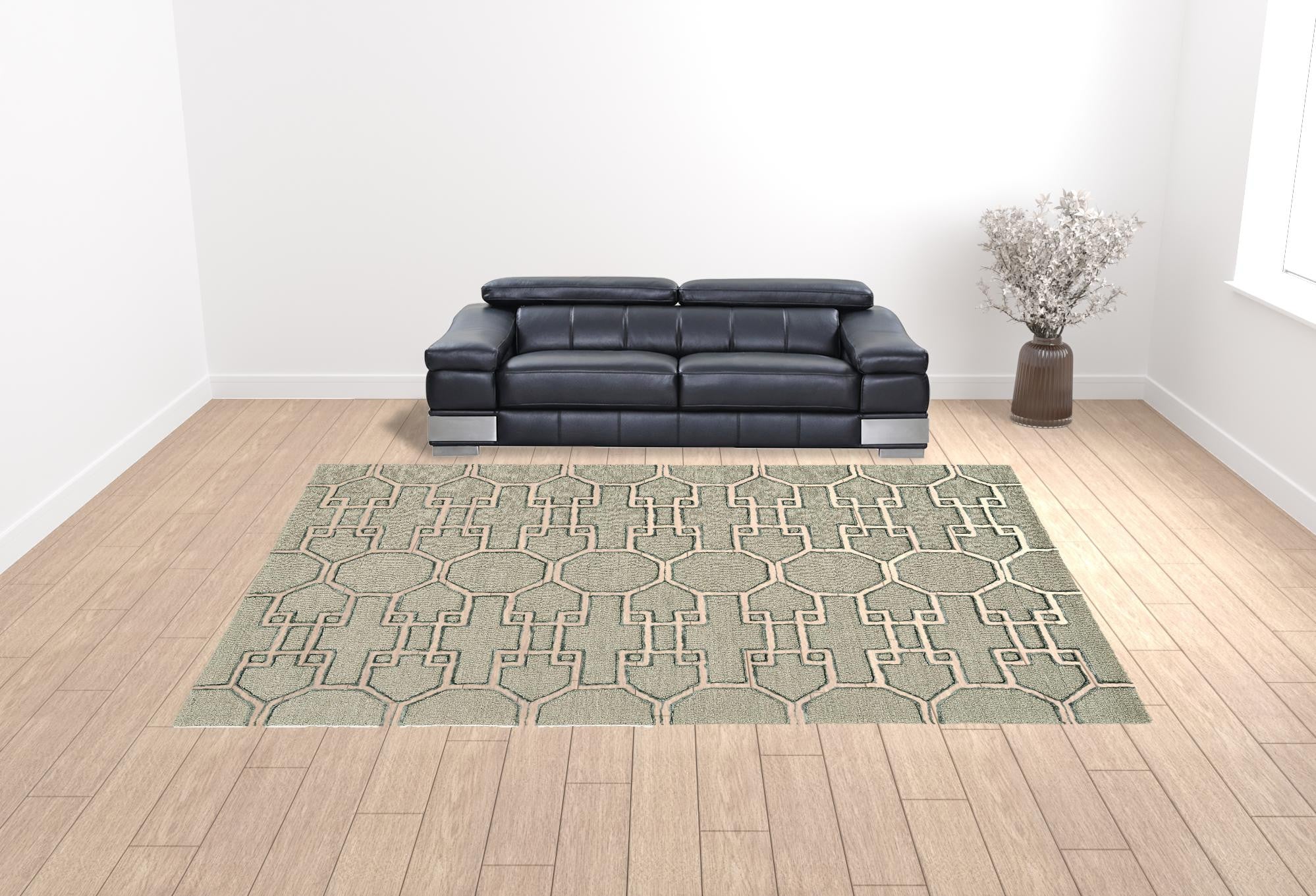 144 X 180 Mocha Wool Or Viscose Rug