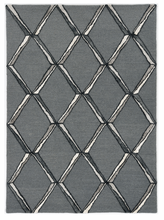12'X15' Charcoal Silver Hand Tufted Diamond Pattern Indoor Area Rug