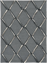 12'X15' Charcoal Silver Hand Tufted Diamond Pattern Indoor Area Rug