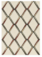 12'X15' Cream Gold Hand Tufted Diamond Pattern Indoor Area Rug