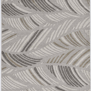 2' X 3' Grey And Beige Waves Accent Rug