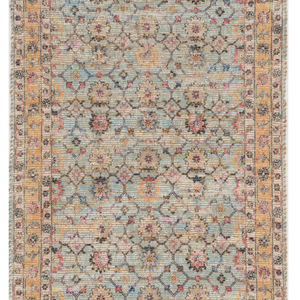 2'X4' Spa Green Hand Woven Floral Indoor Accent Rug