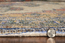 2'X4' Blue Rust Orange Hand Woven Diamond Medallion Indoor Accent Rug