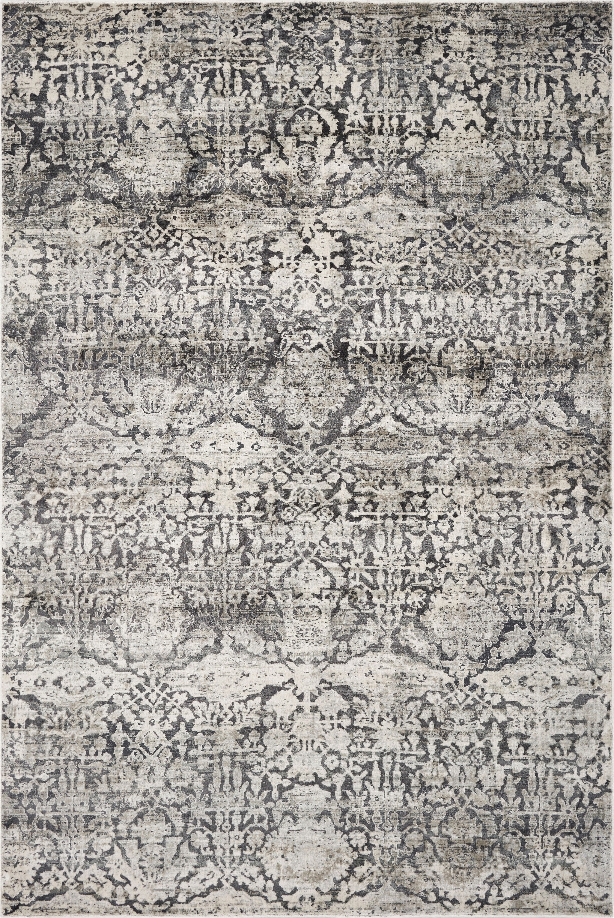 63 X 91 Grey Polyester Or  Viscose Rug