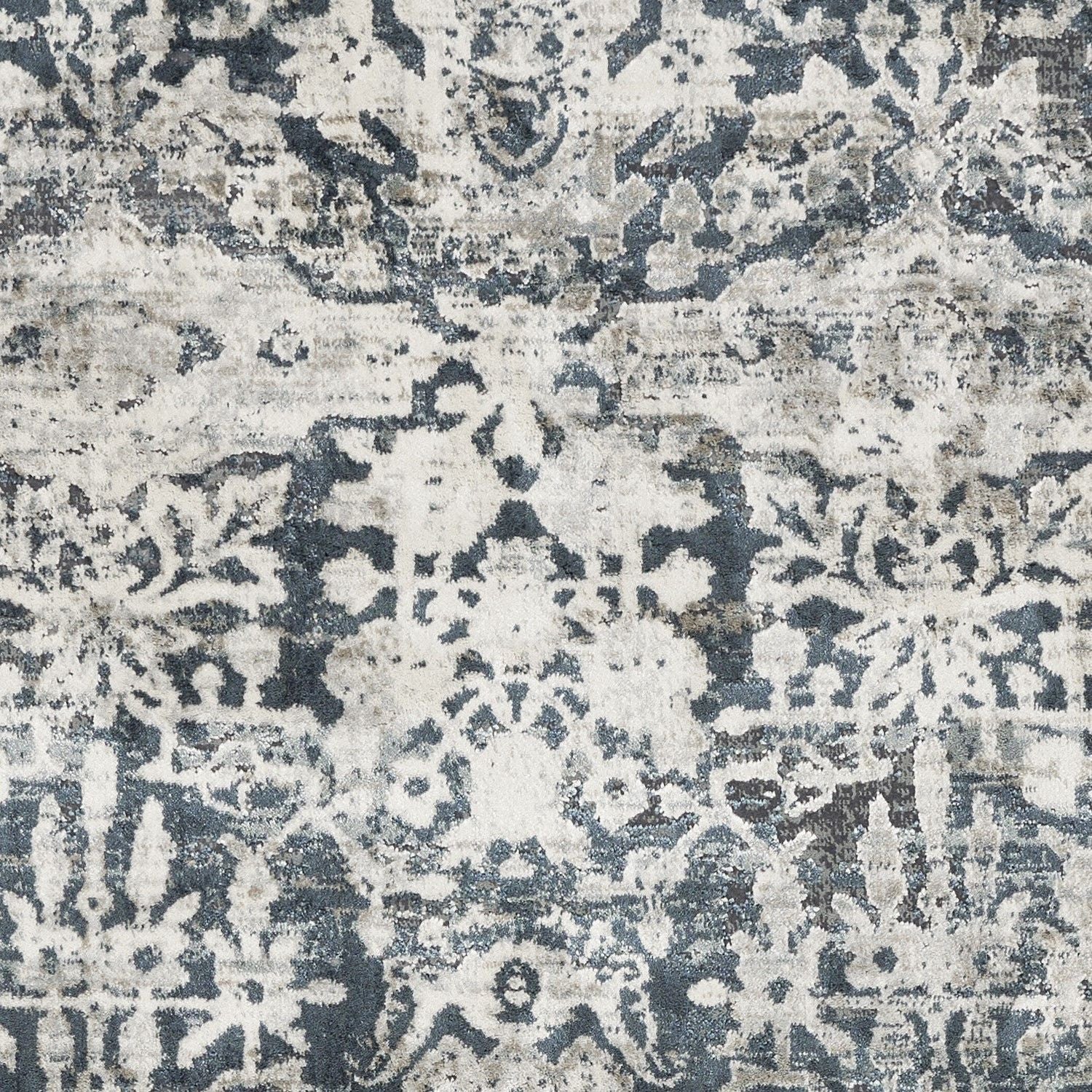 3'X5' Teal Machine Woven Floral Traditional Indoor Area Rug