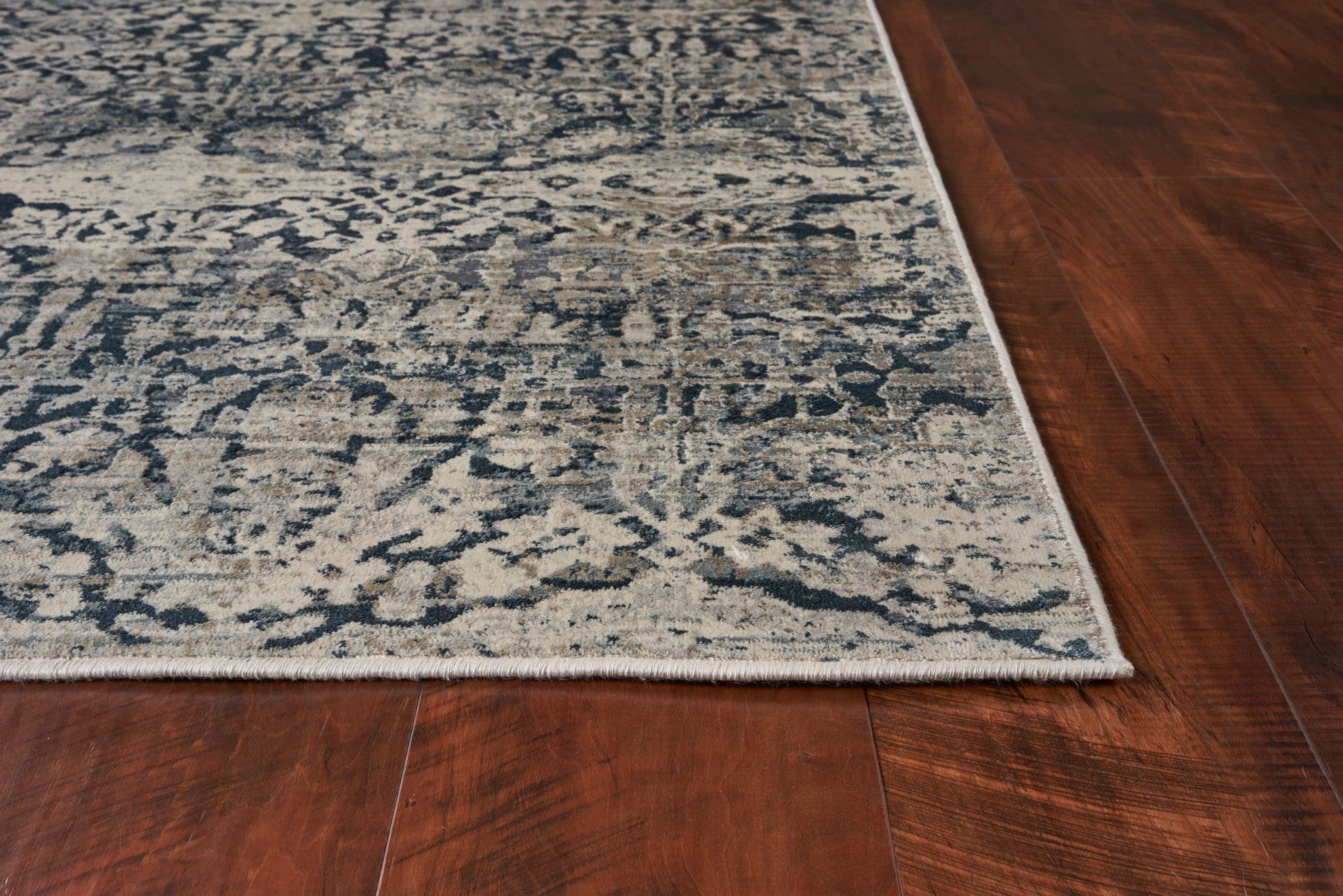 3'X5' Teal Machine Woven Floral Traditional Indoor Area Rug