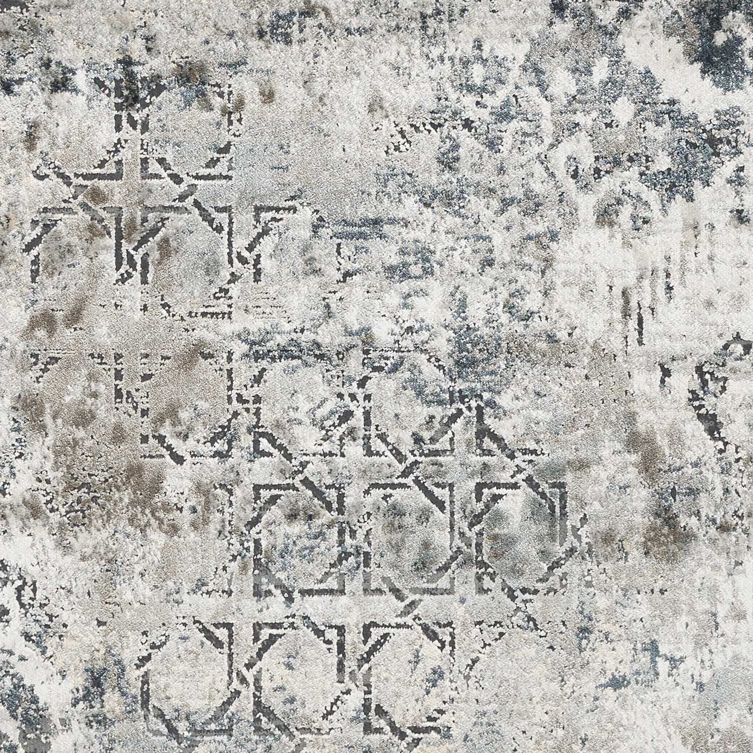 8 英尺青色機織仿舊傳統室內地毯