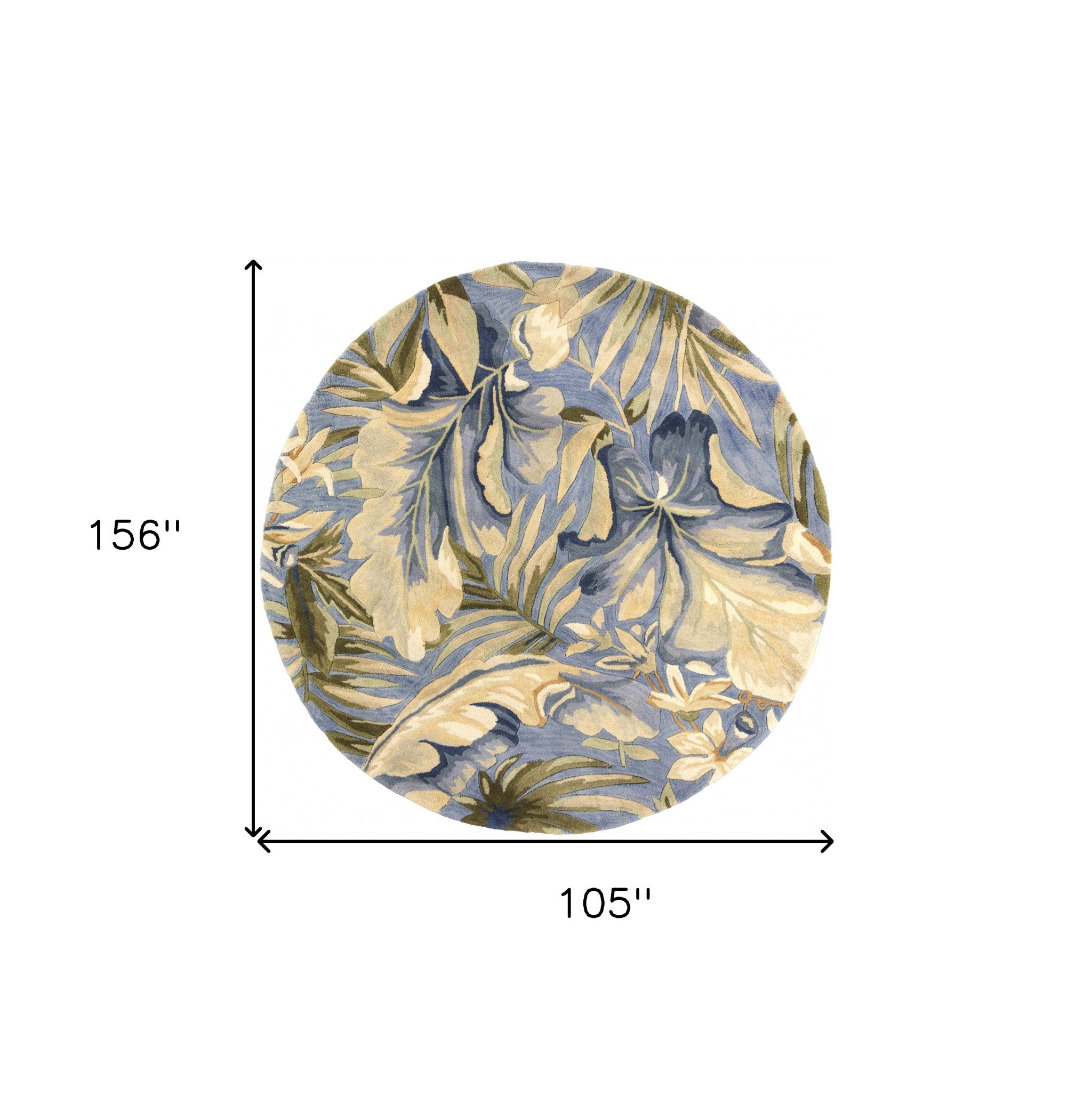 8 英尺青色機織仿舊傳統室內地毯