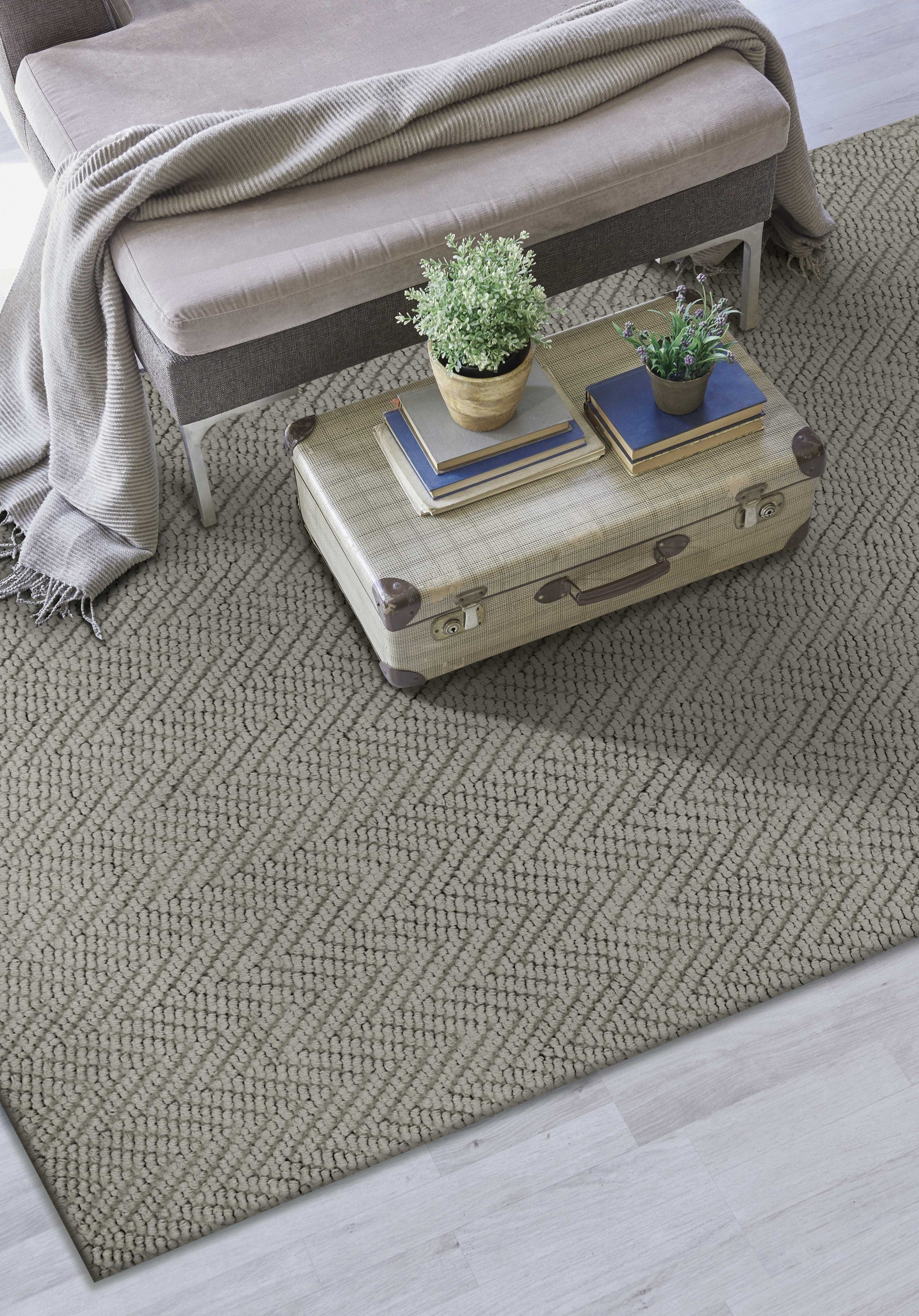 2'X4' Grey Heather Hand Woven Herringbone Jute Indoor Accent Rug