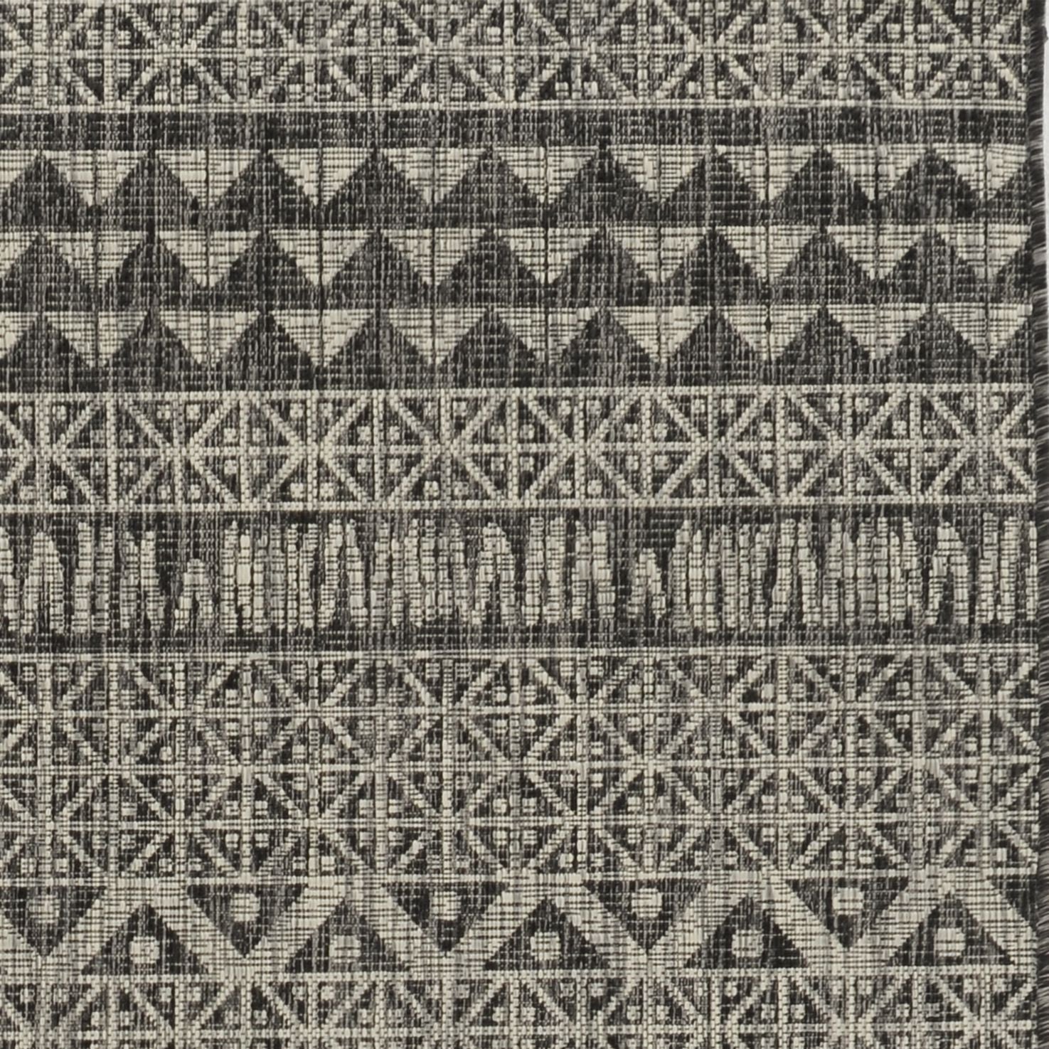 3'X4' Charcoal Machine Woven Uv Treated Tribal Indoor Outdoor Accent Rug