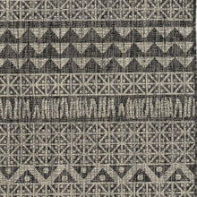 3'X4' Charcoal Machine Woven Uv Treated Tribal Indoor Outdoor Accent Rug