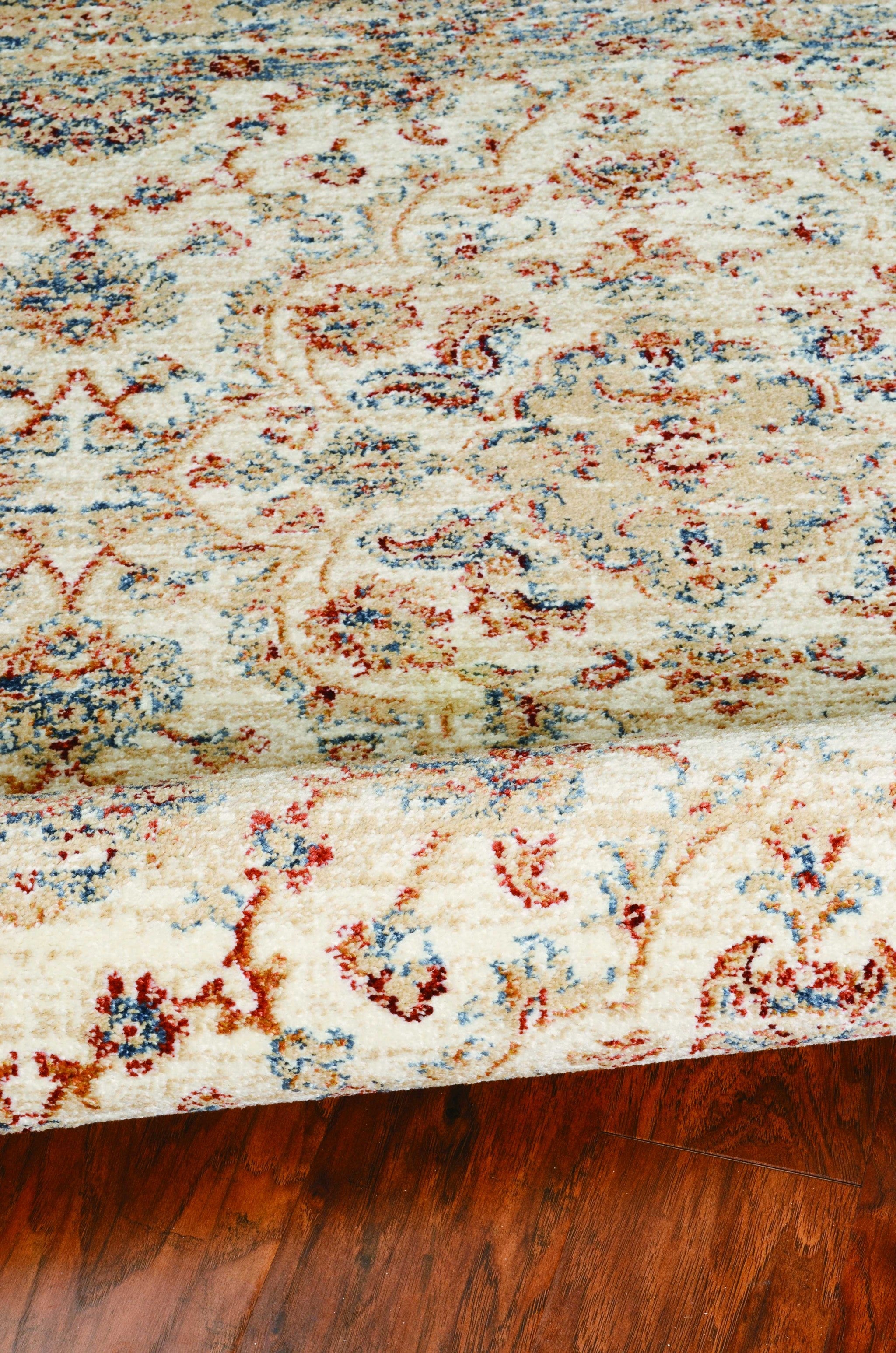 3' X 5' Ivory Floral Vines Area Rug