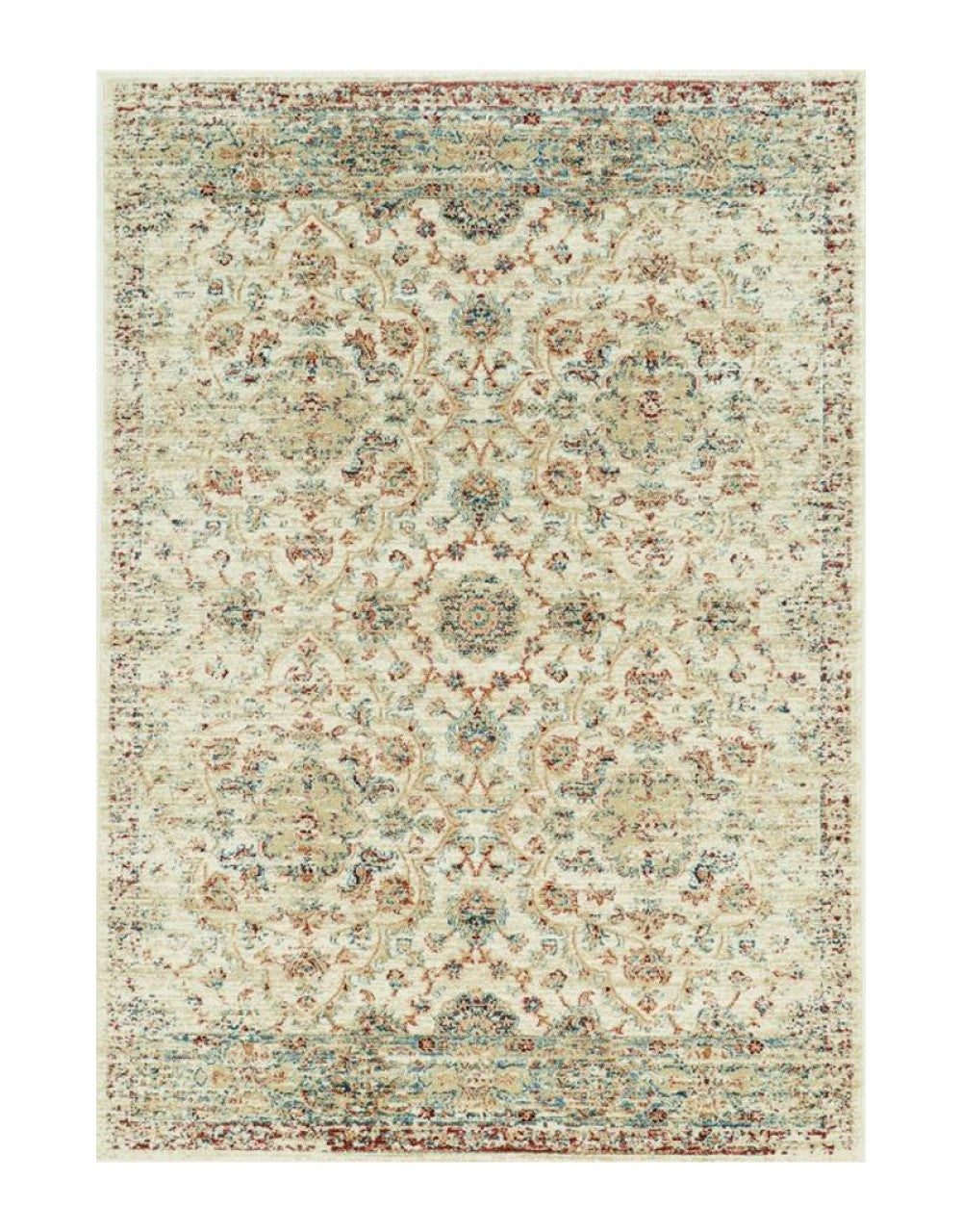 3' X 5' Ivory Floral Vines Area Rug