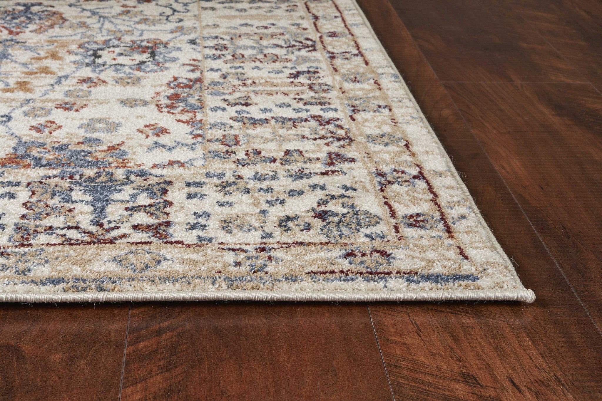 8'X10' Beige Machine Woven Bordered Floral Indoor Area Rug