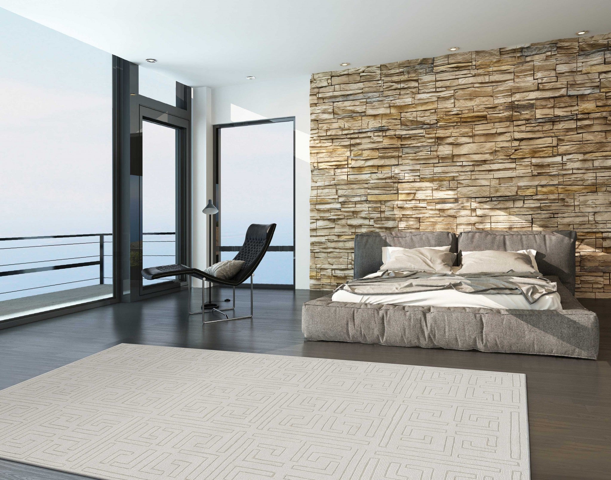 8'X10' Beige Machine Woven Bordered Floral Indoor Area Rug