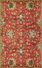 7' Sienna Orange Hand Tufted Wool Traditional Floral Indoor Runner Rug