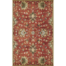 7' Sienna Orange Hand Tufted Wool Traditional Floral Indoor Runner Rug