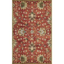 7' Sienna Orange Hand Tufted Wool Traditional Floral Indoor Runner Rug