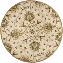 3'X5' Champagne Beige Hand Tufted Wool Traditional Floral Indoor Area Rug
