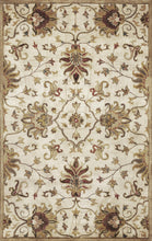 3'X5' Champagne Beige Hand Tufted Wool Traditional Floral Indoor Area Rug