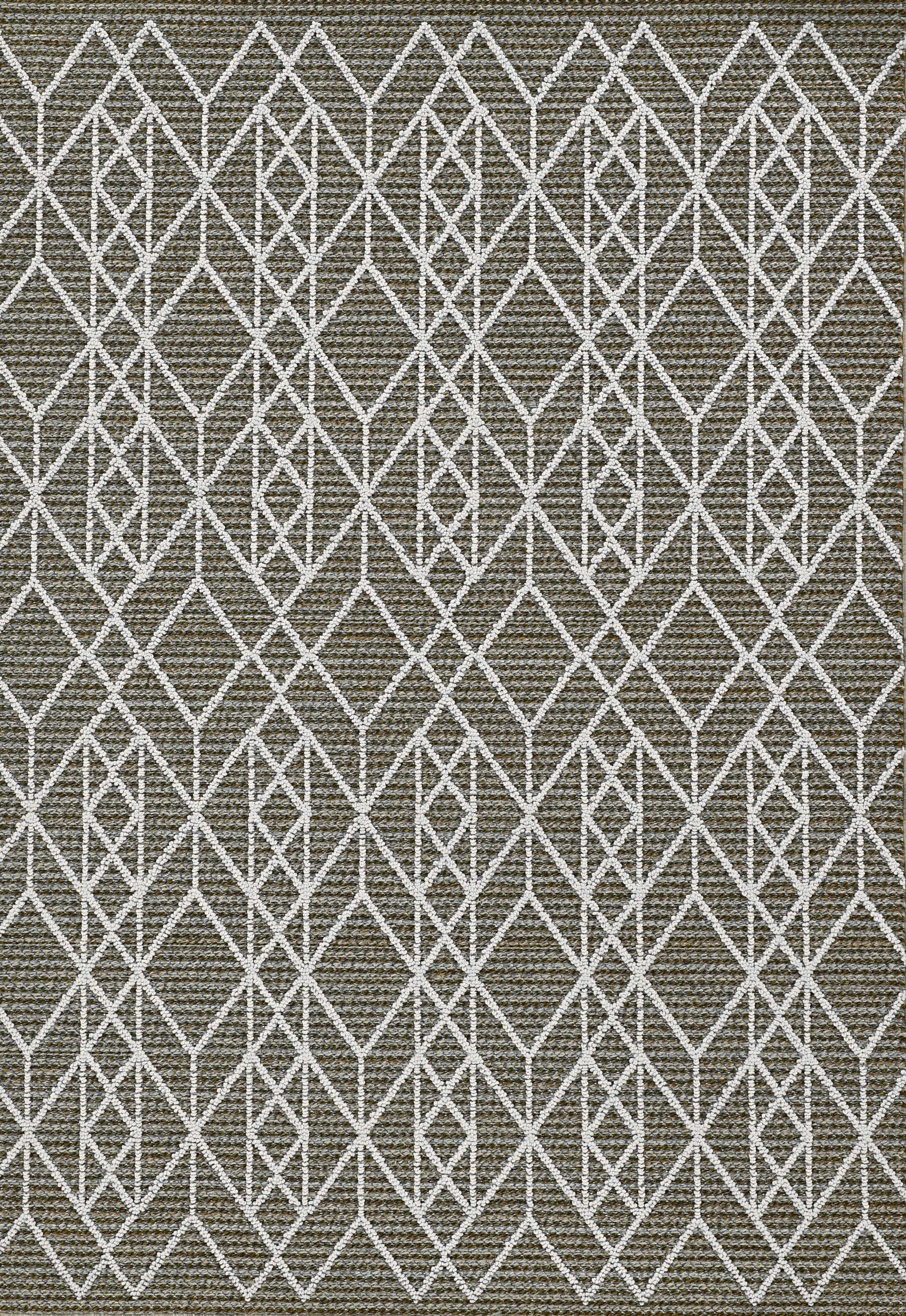 4'X6' Grey Machine Woven Uv Treated Geometric Indoor Outdoor Area Rug