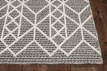 4'X6' Grey Machine Woven Uv Treated Geometric Indoor Outdoor Area Rug