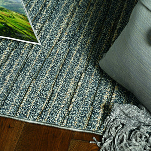 4'X6' Denim Blue Machine Woven Uv Treated Abstract Lines Indoor Outdoor Area Rug