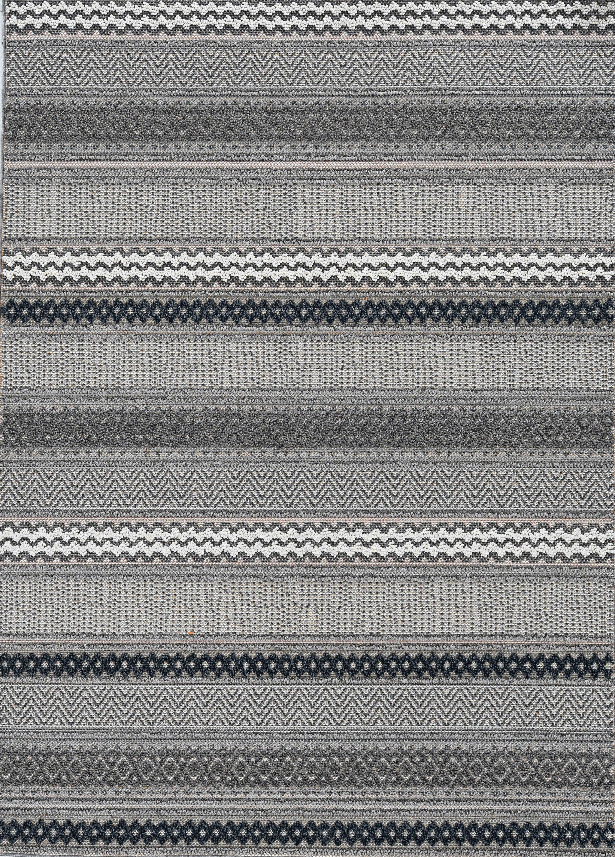 8' Taupe Machine Woven Uv Treated Tribal Indoor Outdoor Runner Rug